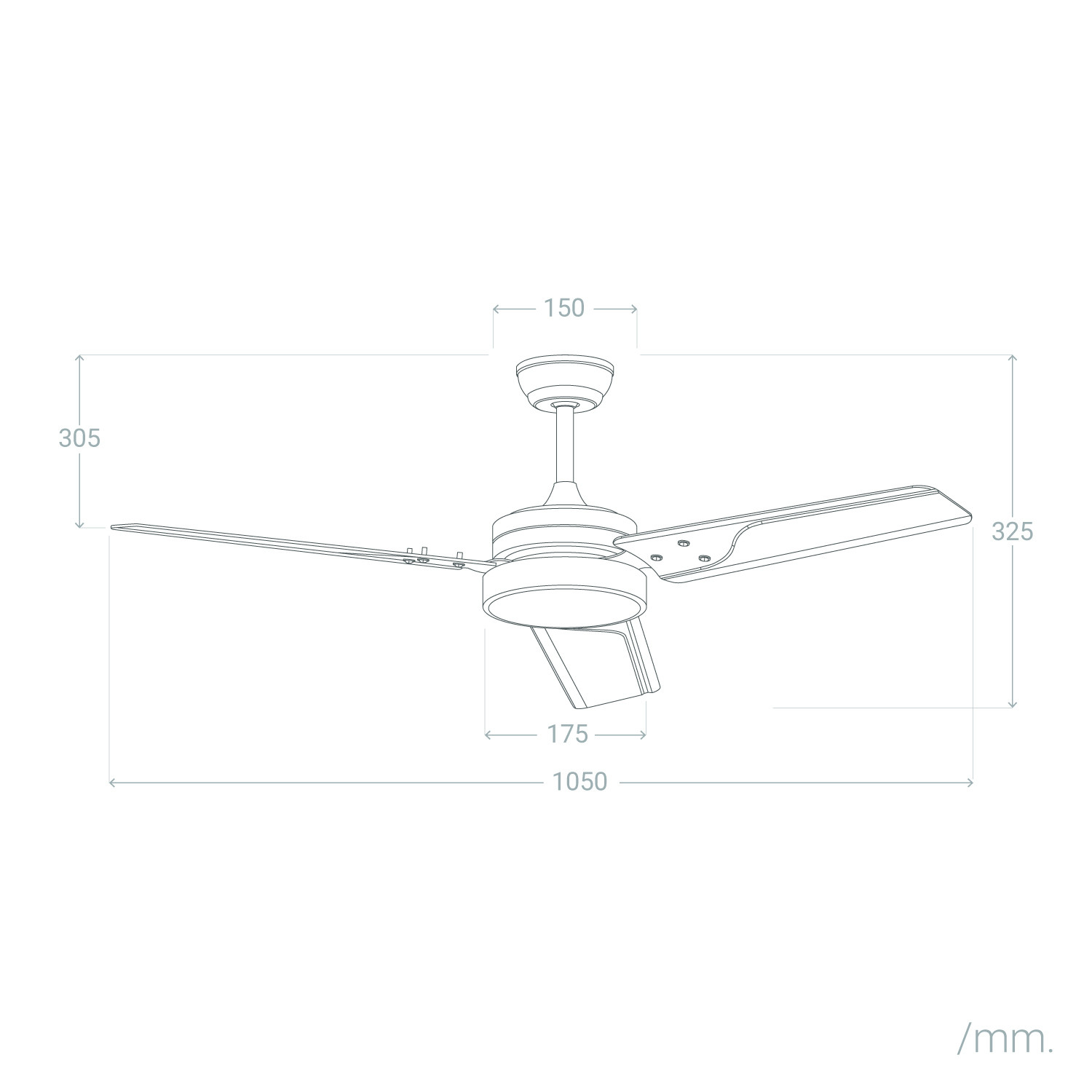 Fantiluxe Kallberg Ventilador de techo, Ø105 cm, Mando a distancia, Blanco