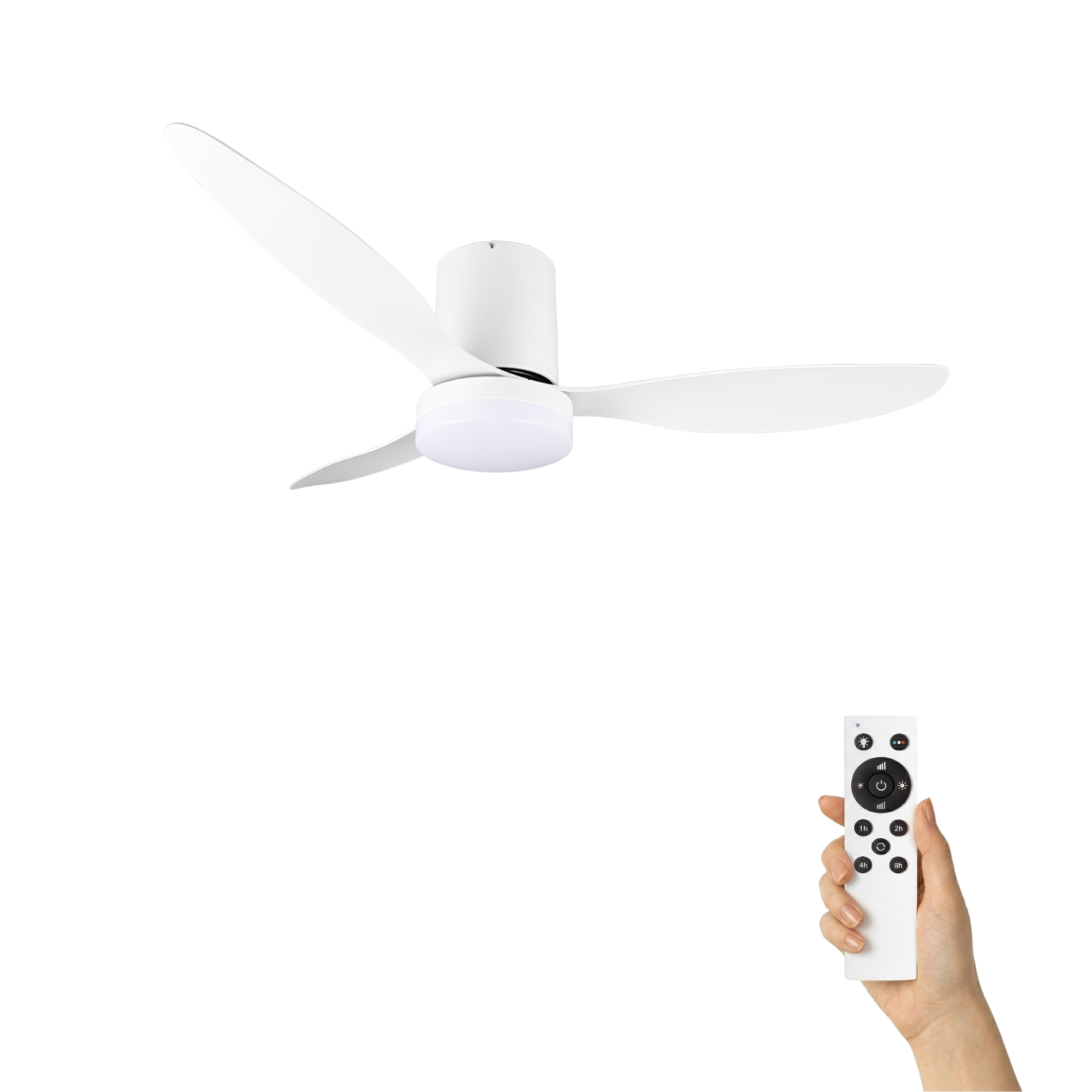 Fantiluxe Magnus Ventilador de techo, Ø132 cm, Mando a distancia, Blanco