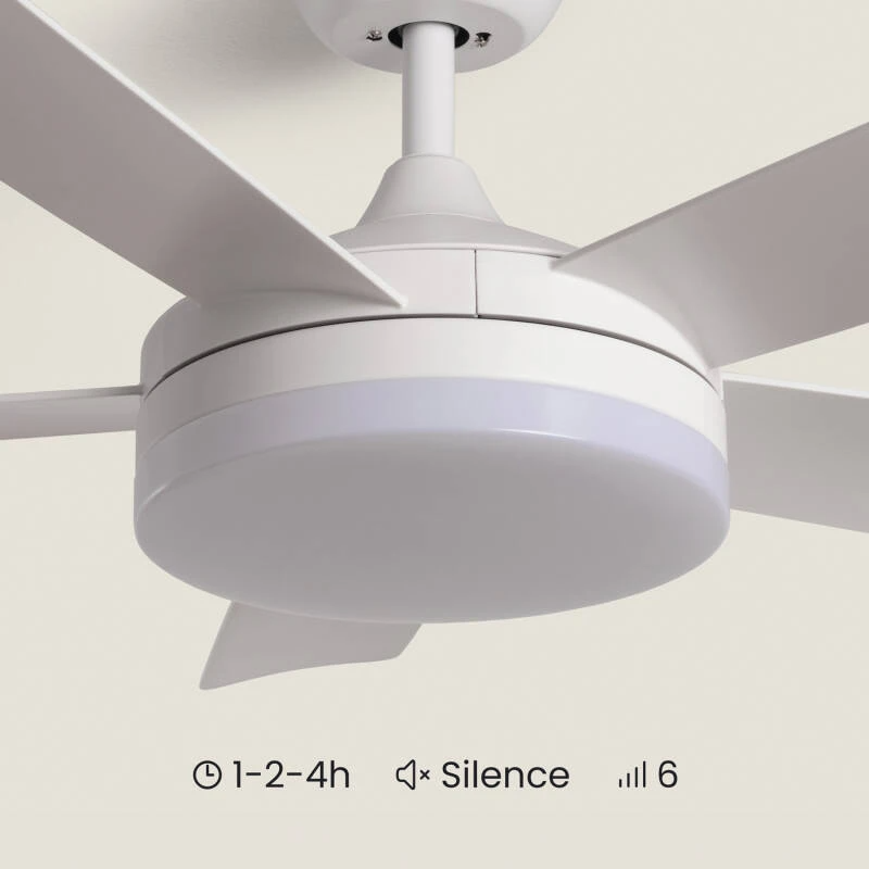 Cool Breeze Matilda Ventilador de techo con luz, ØØ106cm cm, Mando a distancia + control de pared, Blanco
