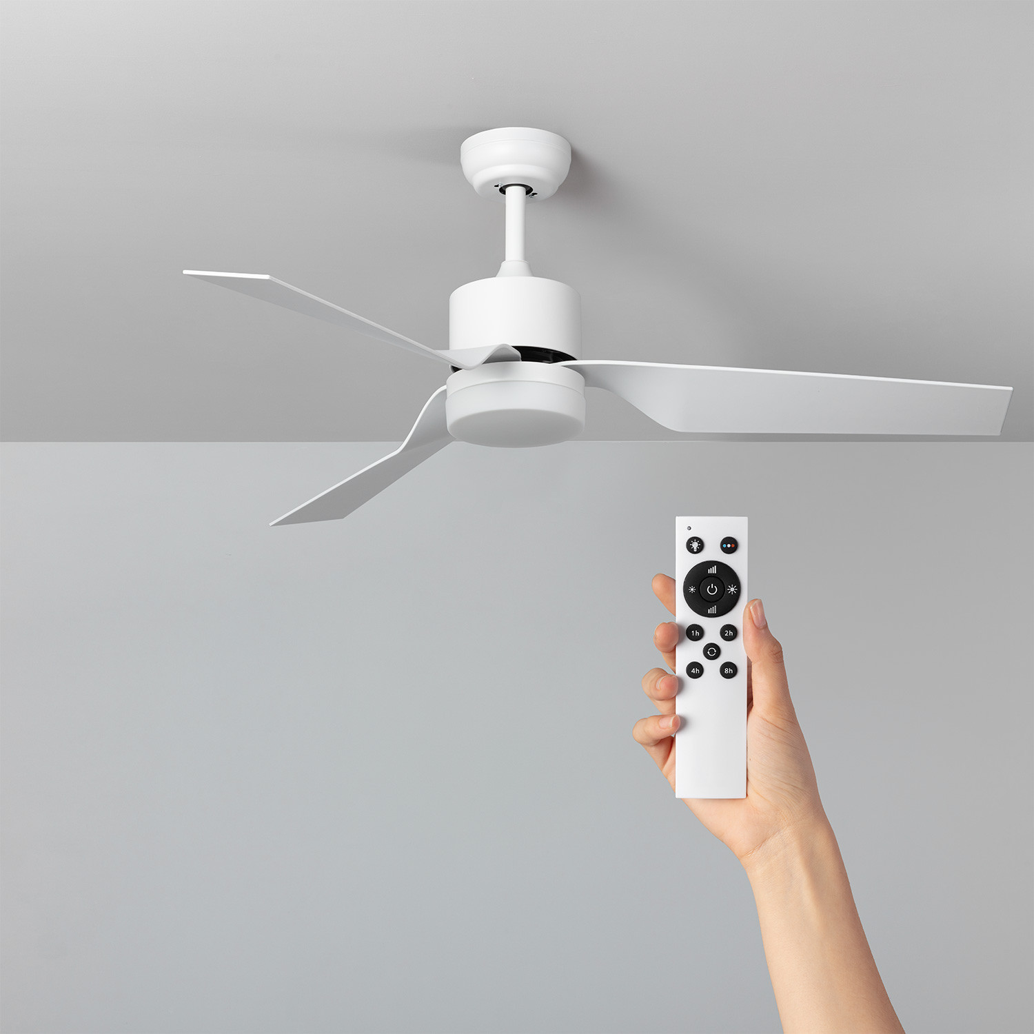 Ventiluxe Hannelore Ventilador de techo con luz, ØØ132cm cm, Mando a distancia, Blanco