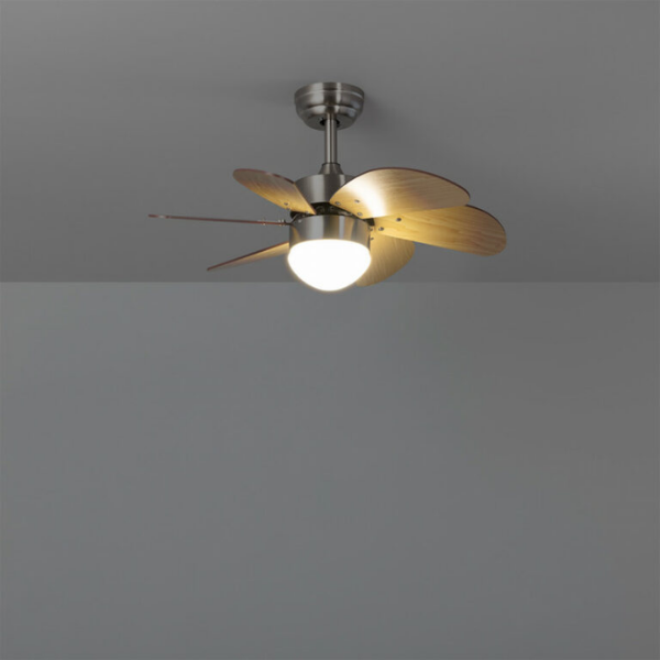 Orejo Ventilador de techo, ØØ81cm cm, Mando a distancia, aspecto madera