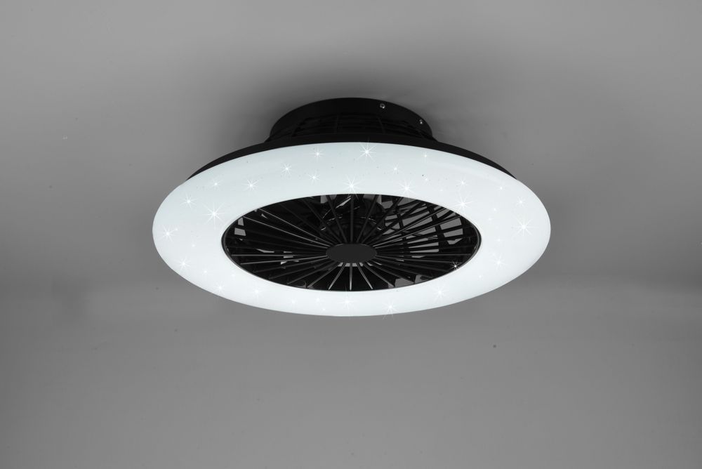Fantiluxe Stralsund , Ø49 cm, Mando a distancia, Negro