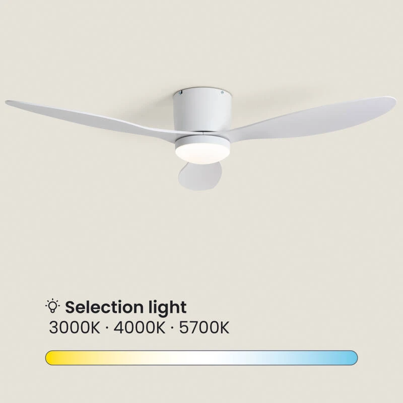 Fantiluxe Nils Ventilador de techo, Ø132 cm, Mando a distancia, Blanco