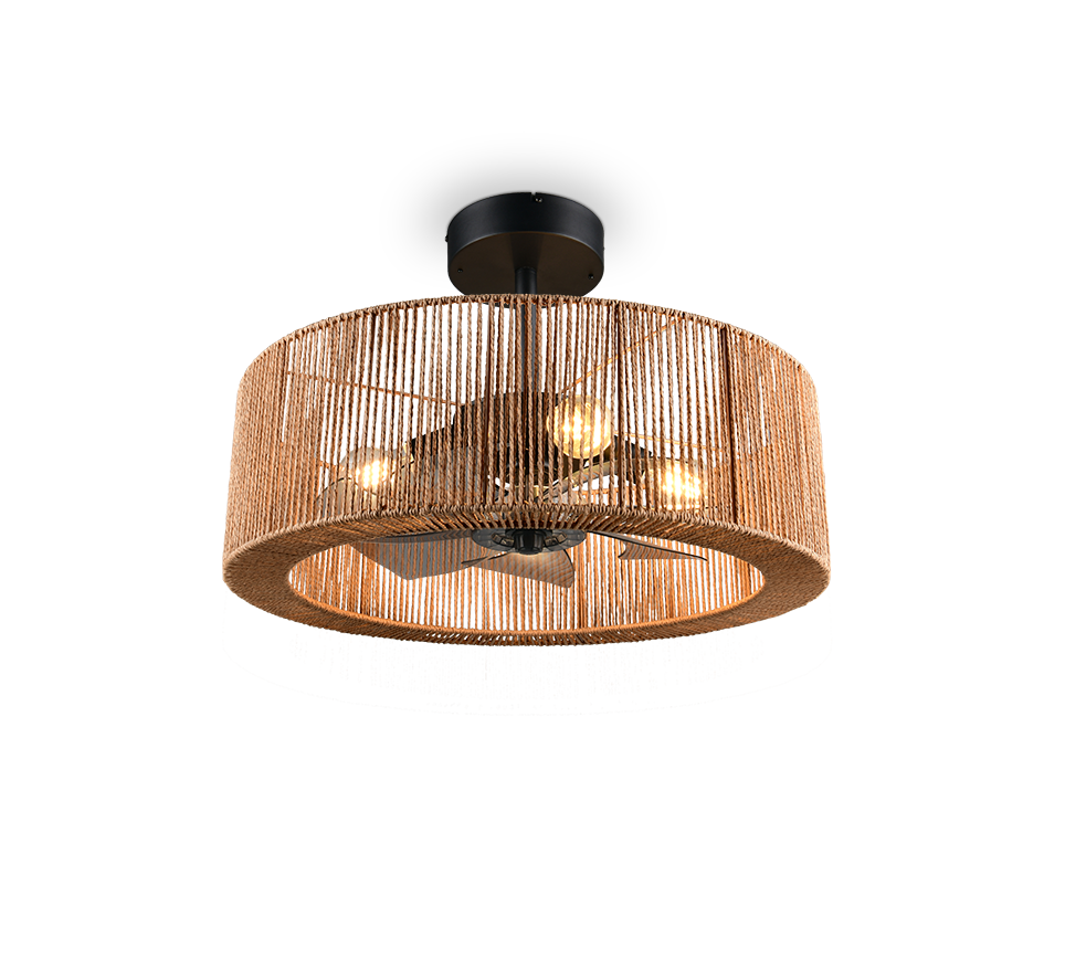 Fantiluxe Wilma Ventilador de techo, Ø61 cm, Mando a distancia, aspecto madera