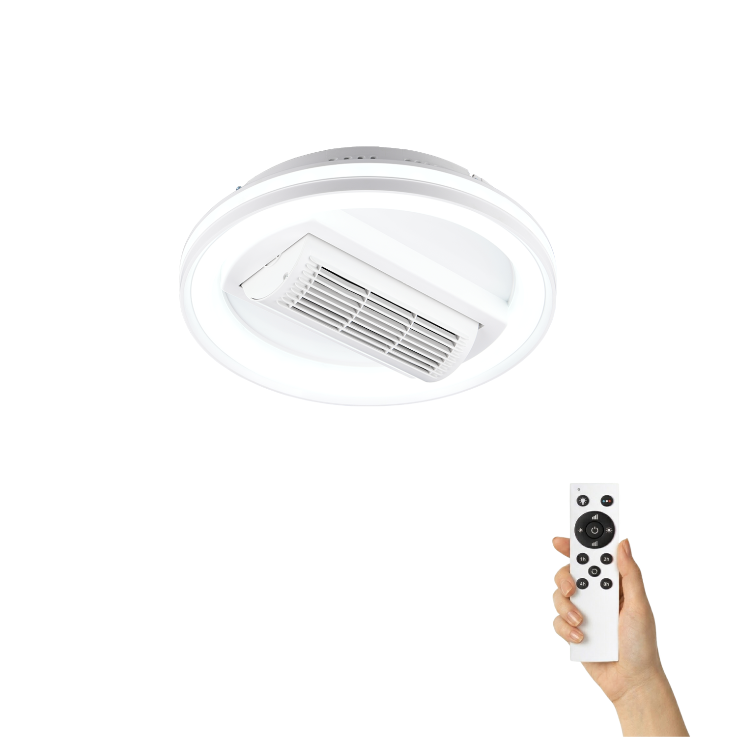 Fantiluxe Oskar Ventilador de techo, Ø48 cm, Mando a distancia, Blanco