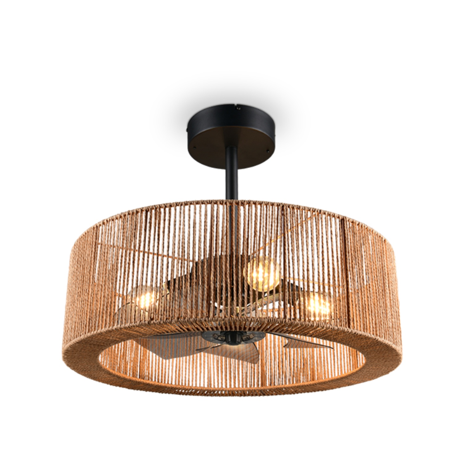 Fantiluxe Wilma Ventilador de techo, Ø61 cm, Mando a distancia, aspecto madera
