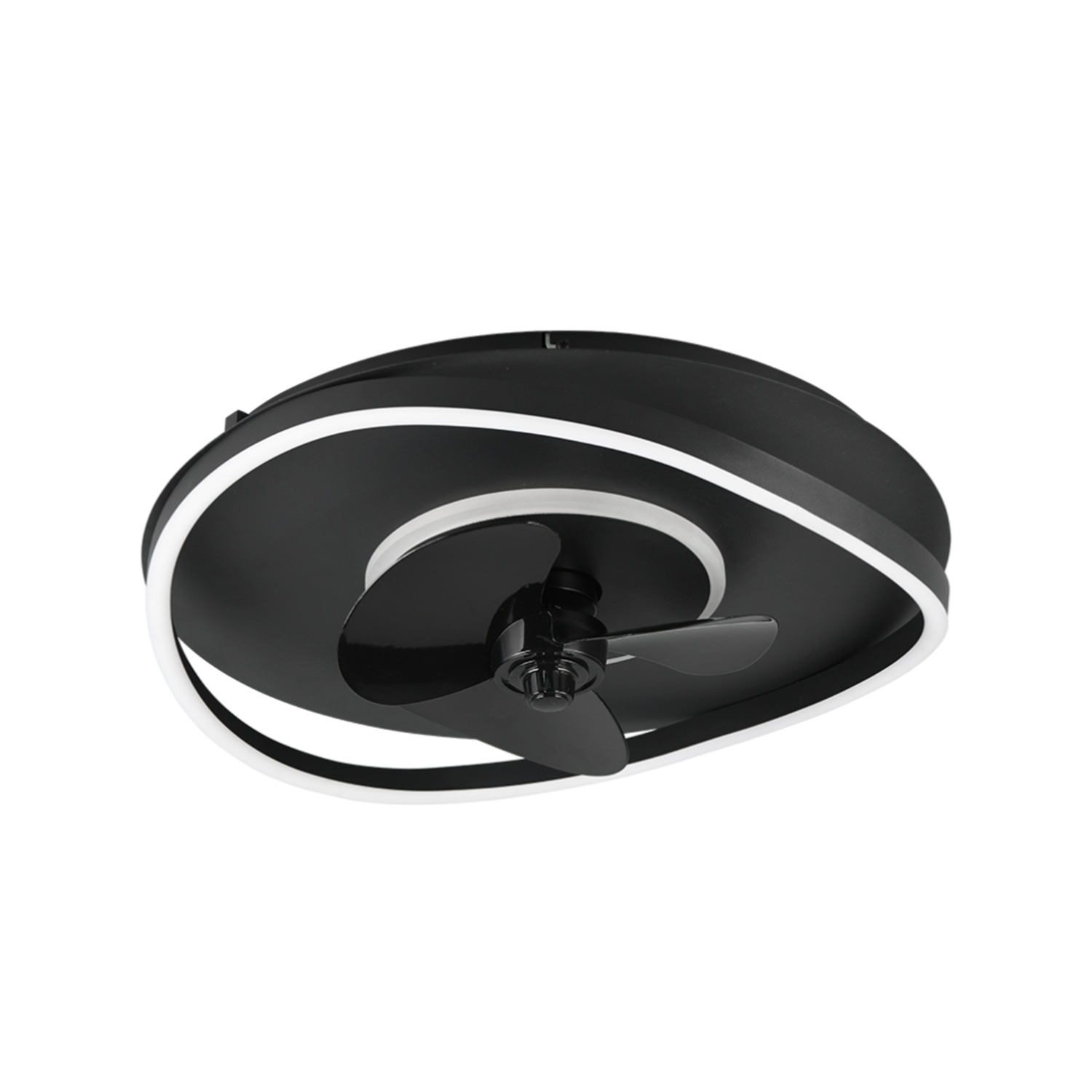 Fantiluxe Brynja Ventilador de techo, Ø50 cm, Mando a distancia, Negro