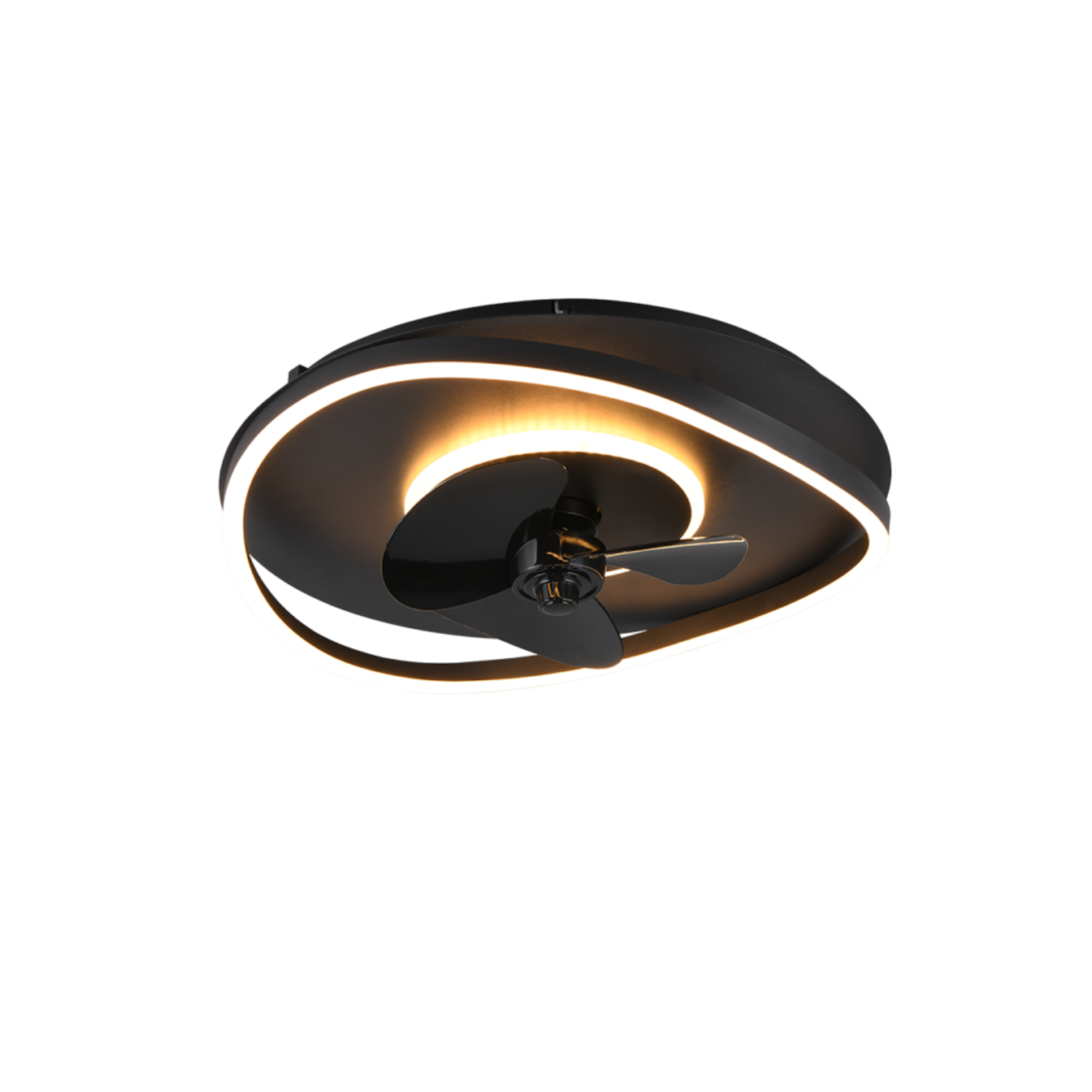 Fantiluxe Brynja Ventilador de techo, Ø50 cm, Mando a distancia, Negro