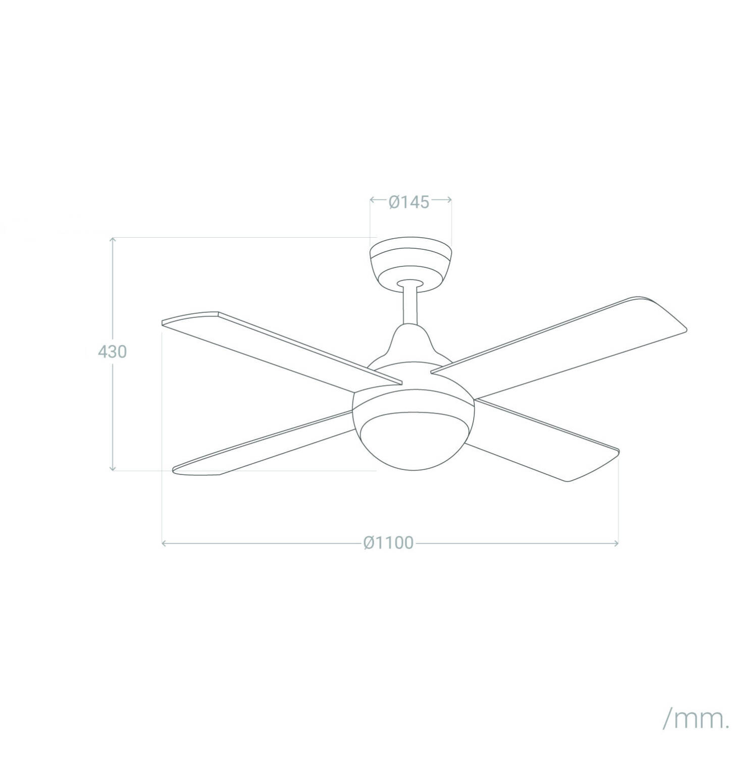 Ventiluxe Armin Ventilador de techo con luz, Ø110 cm, Mando a distancia, Plata