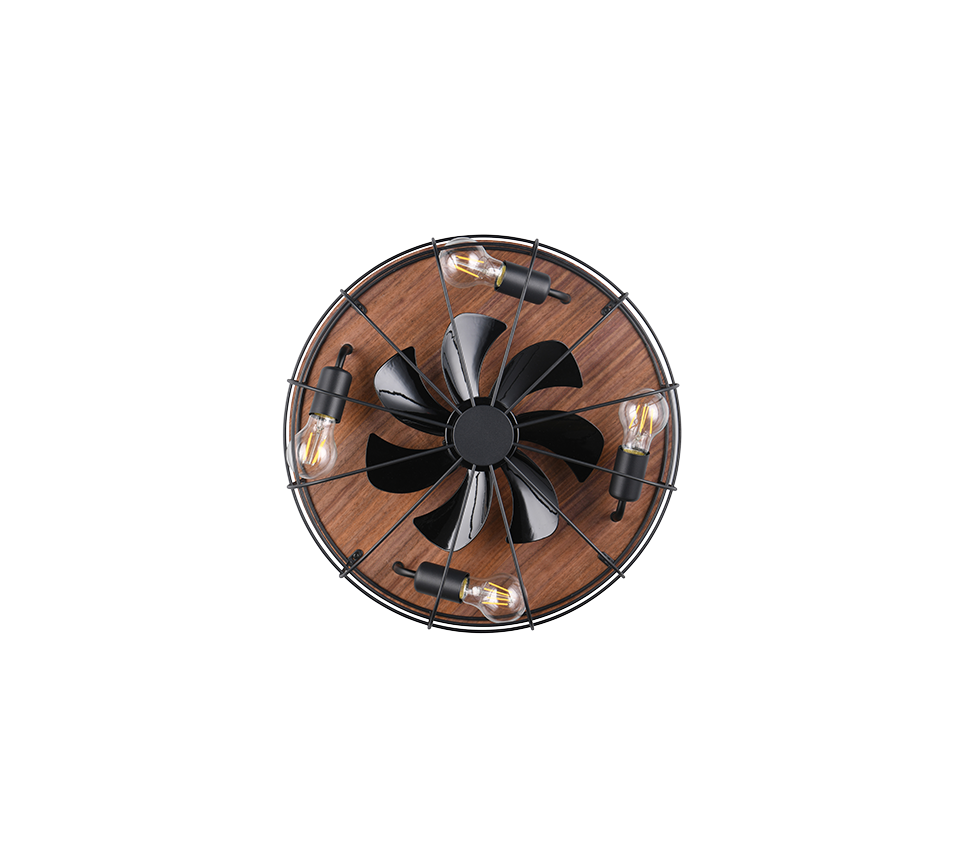 Fantiluxe Olav Ventilador de techo, Ø48 cm, Mando a distancia, Negro