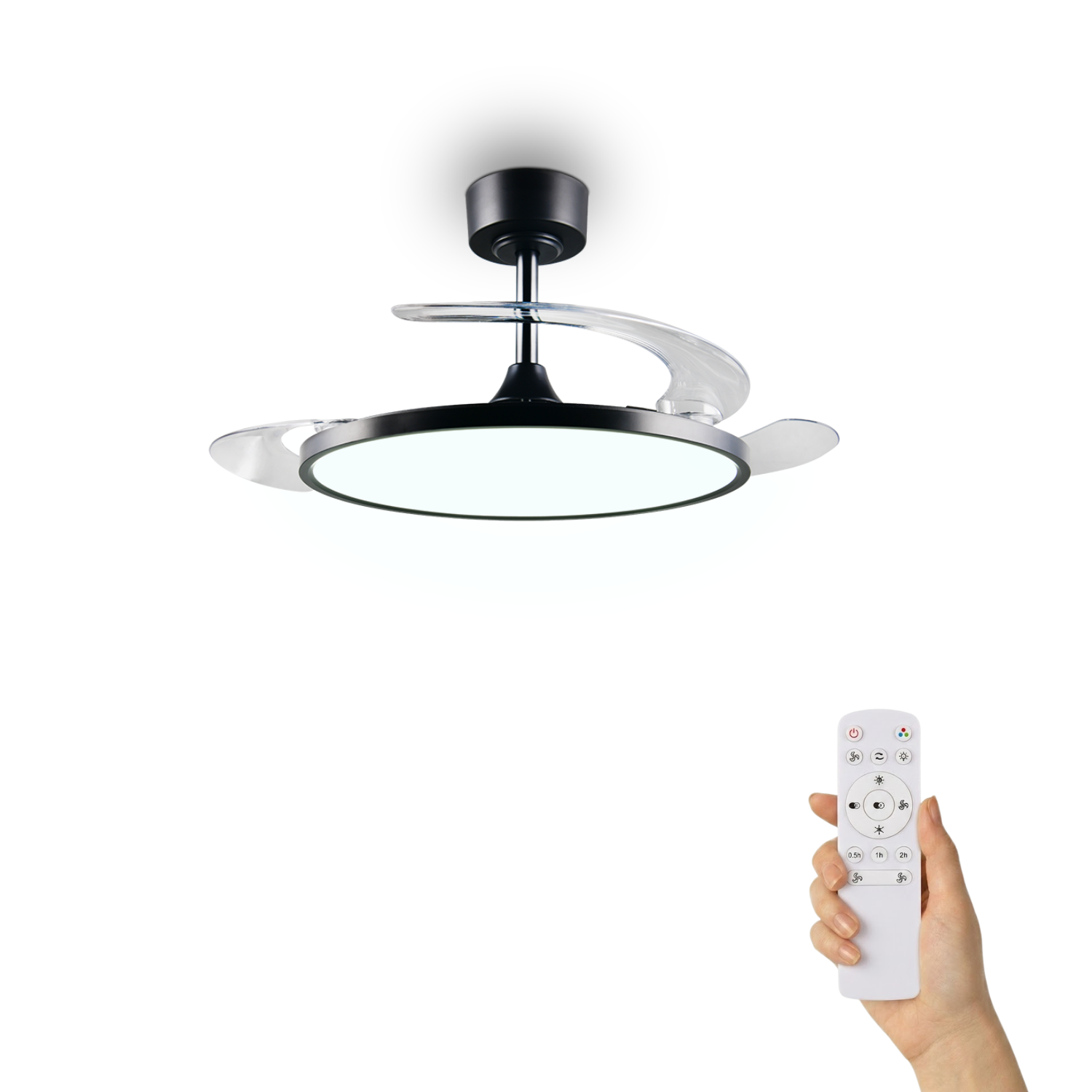 Fantiluxe Soren Ventilador de techo, Ø106 cm, Mando a distancia, Negro