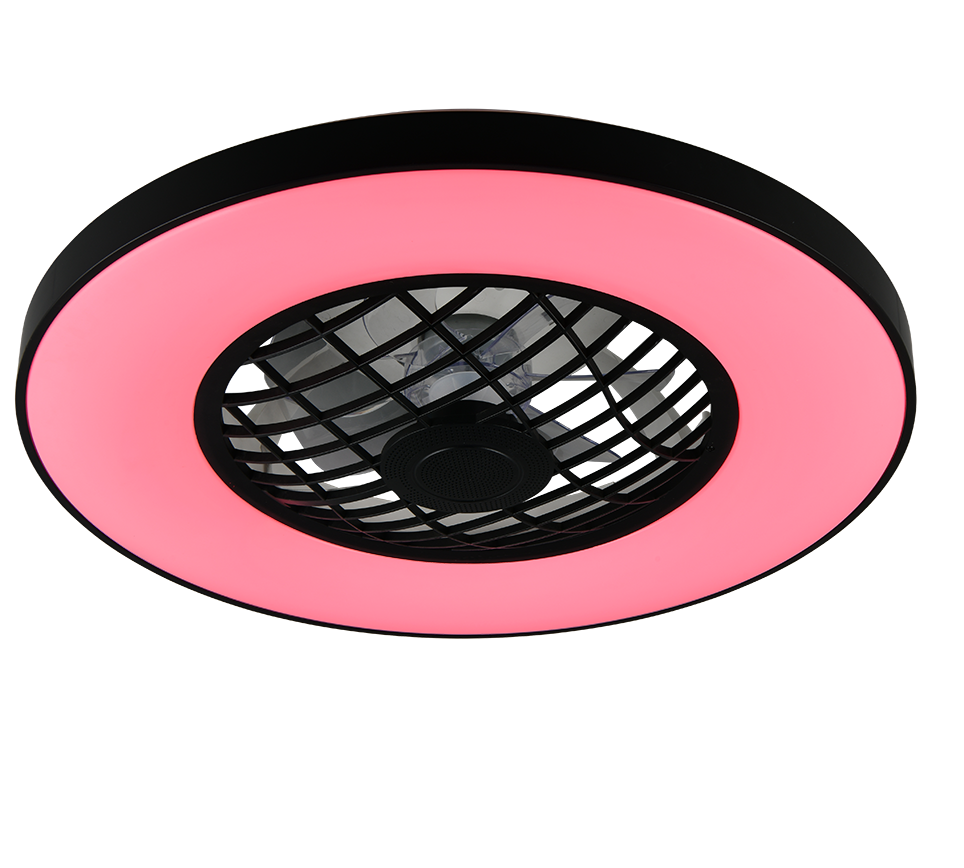 Fantiluxe Halldor Ventilador de techo, Ø59 cm, Mando a distancia, Negro