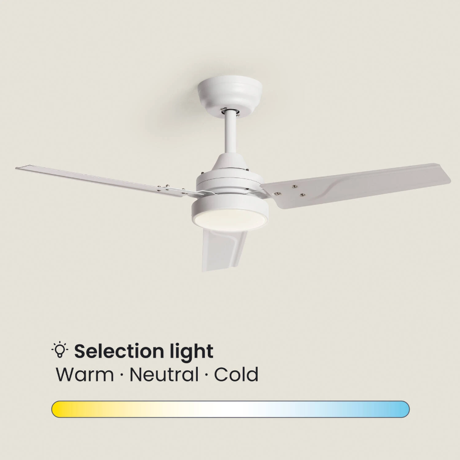Fantiluxe Kallberg Ventilador de techo, Ø105 cm, Mando a distancia, Blanco