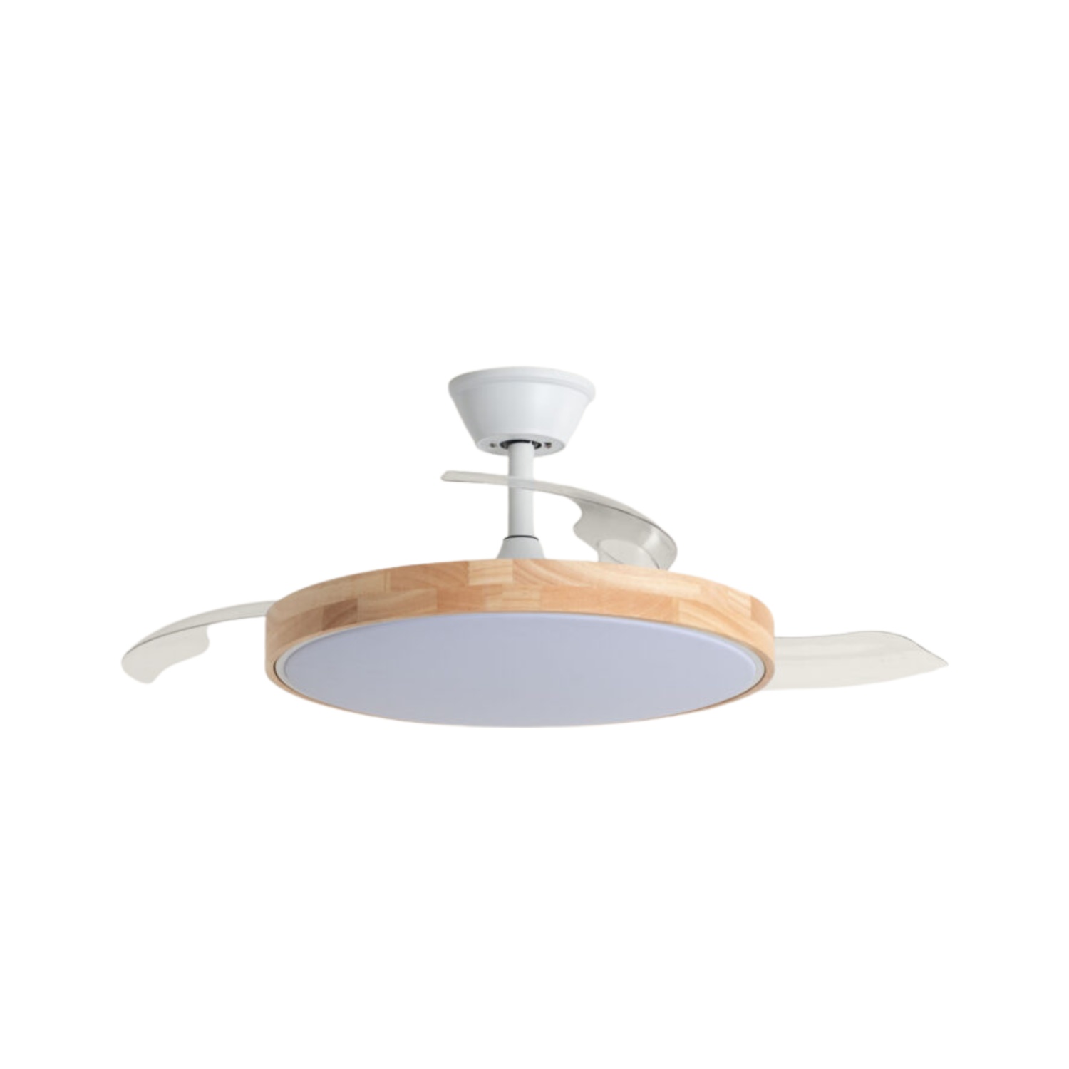 Fantiluxe Varnvik Ventilador de techo, Ø106 cm, Mando a distancia + aplicación móvil, Transparente