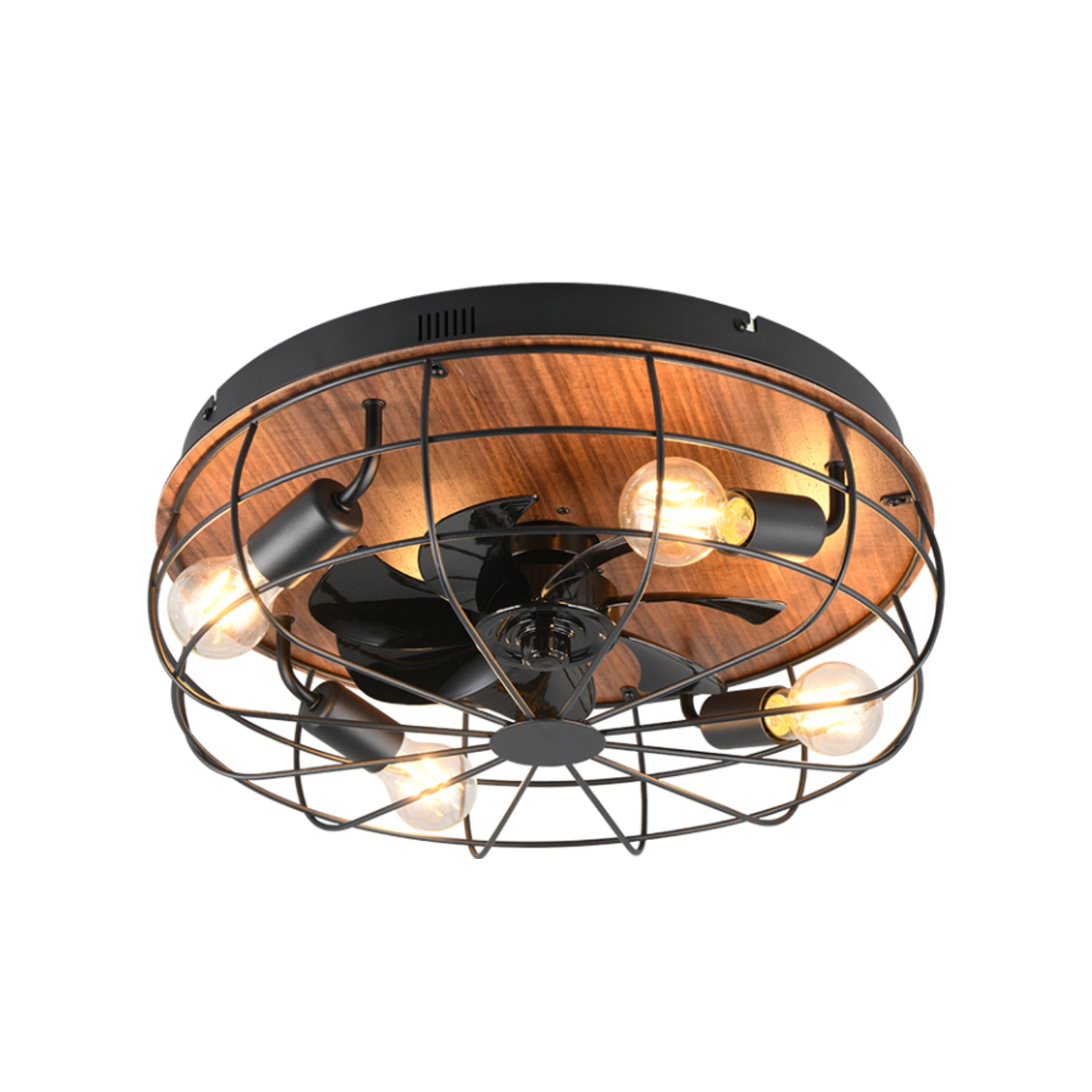 Fantiluxe Olav Ventilador de techo, Ø48 cm, Mando a distancia, Negro