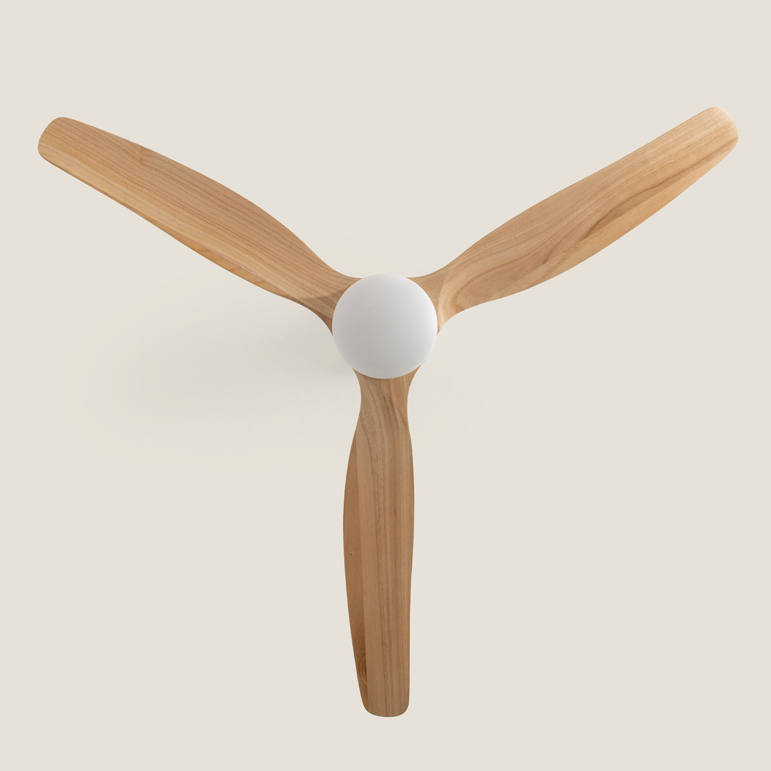 Fantiluxe Henrik Ventilador de techo, Ø132 cm, Mando a distancia, Blanco / aspecto madera clara
