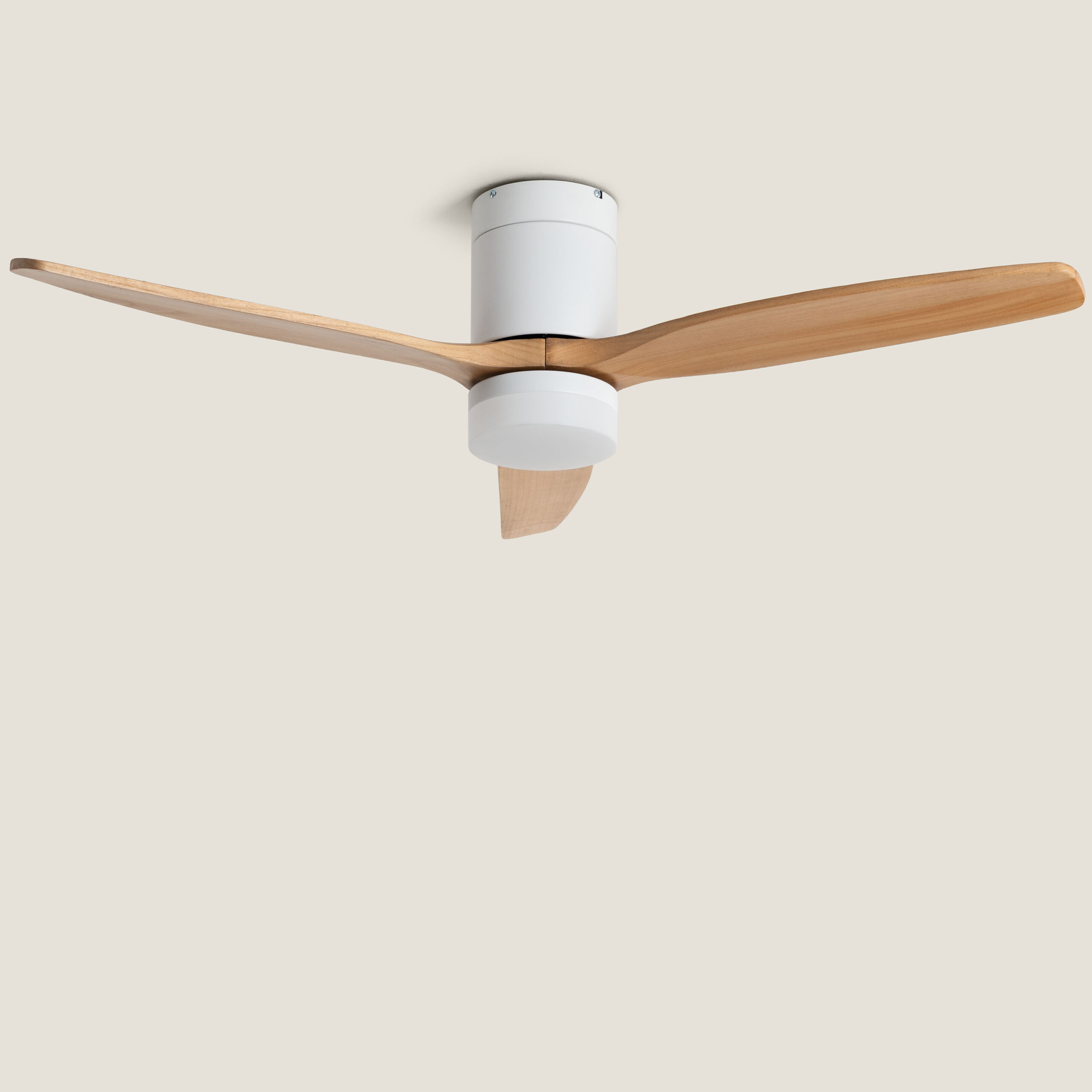 Fantiluxe Filip Ventilador de techo, Ø132 cm, Mando a distancia + aplicación móvil, Blanco / aspecto madera clara