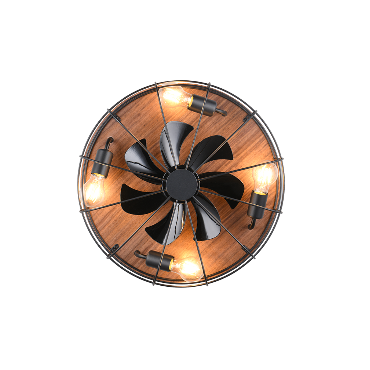 Fantiluxe Olav Ventilador de techo, Ø48 cm, Mando a distancia, Negro
