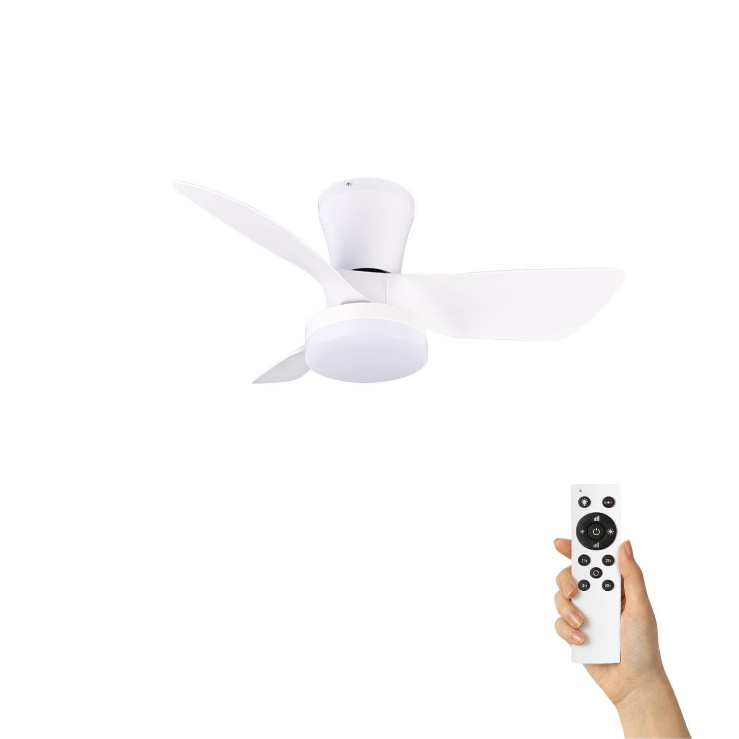 Fantiluxe Annika Ventilador de techo, Ø76 cm, Mando a distancia, Blanco