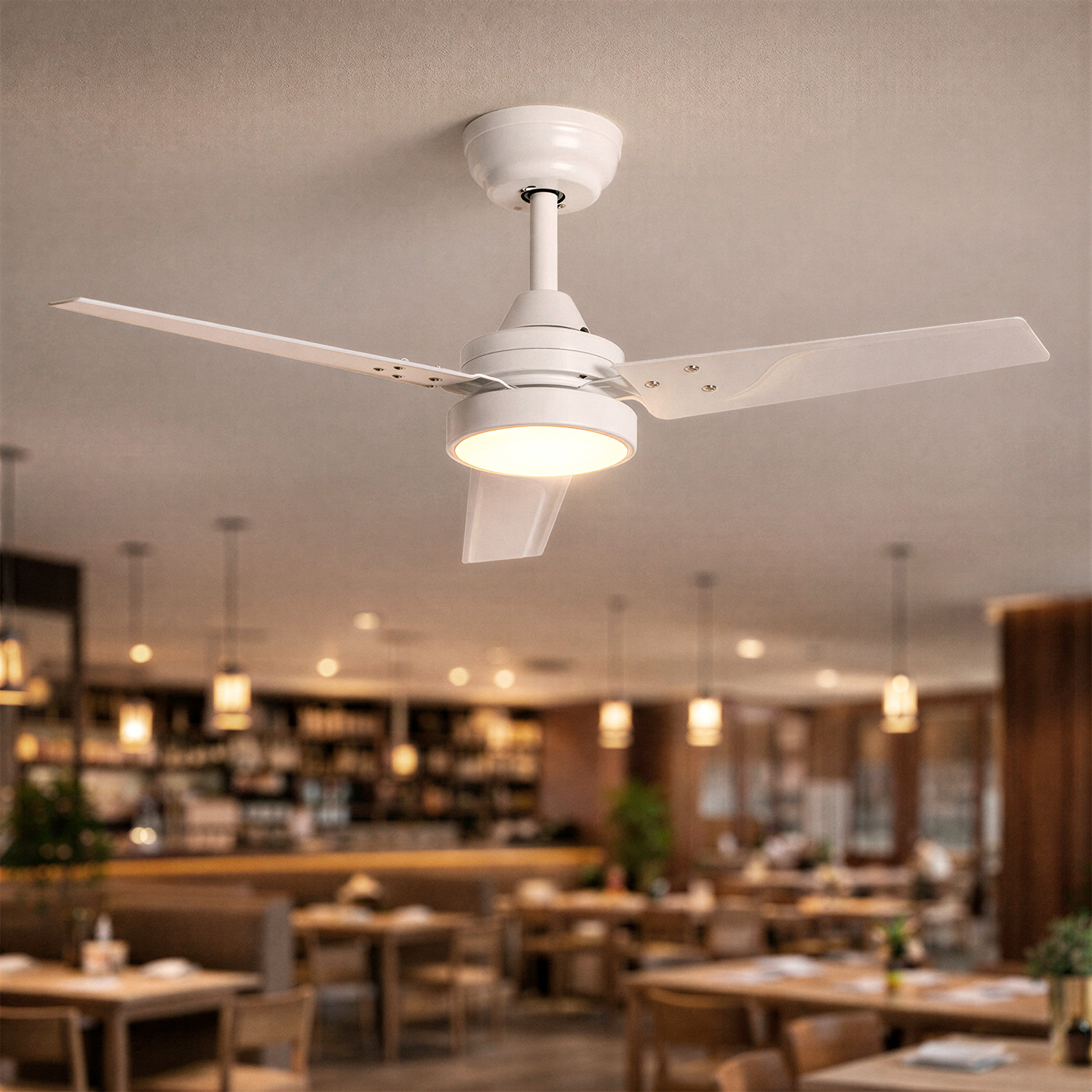 Fantiluxe Kallberg Ventilador de techo, Ø105 cm, Mando a distancia, Blanco