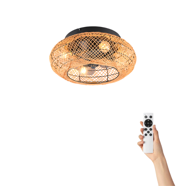 Cool Breeze Sander Ventilador de techo con luz, Ø50cm cm, Mando a distancia, Marrón