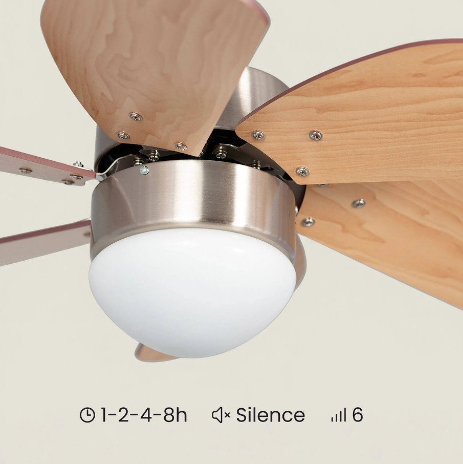 Orejo Ventilador de techo, ØØ81cm cm, Mando a distancia, aspecto madera