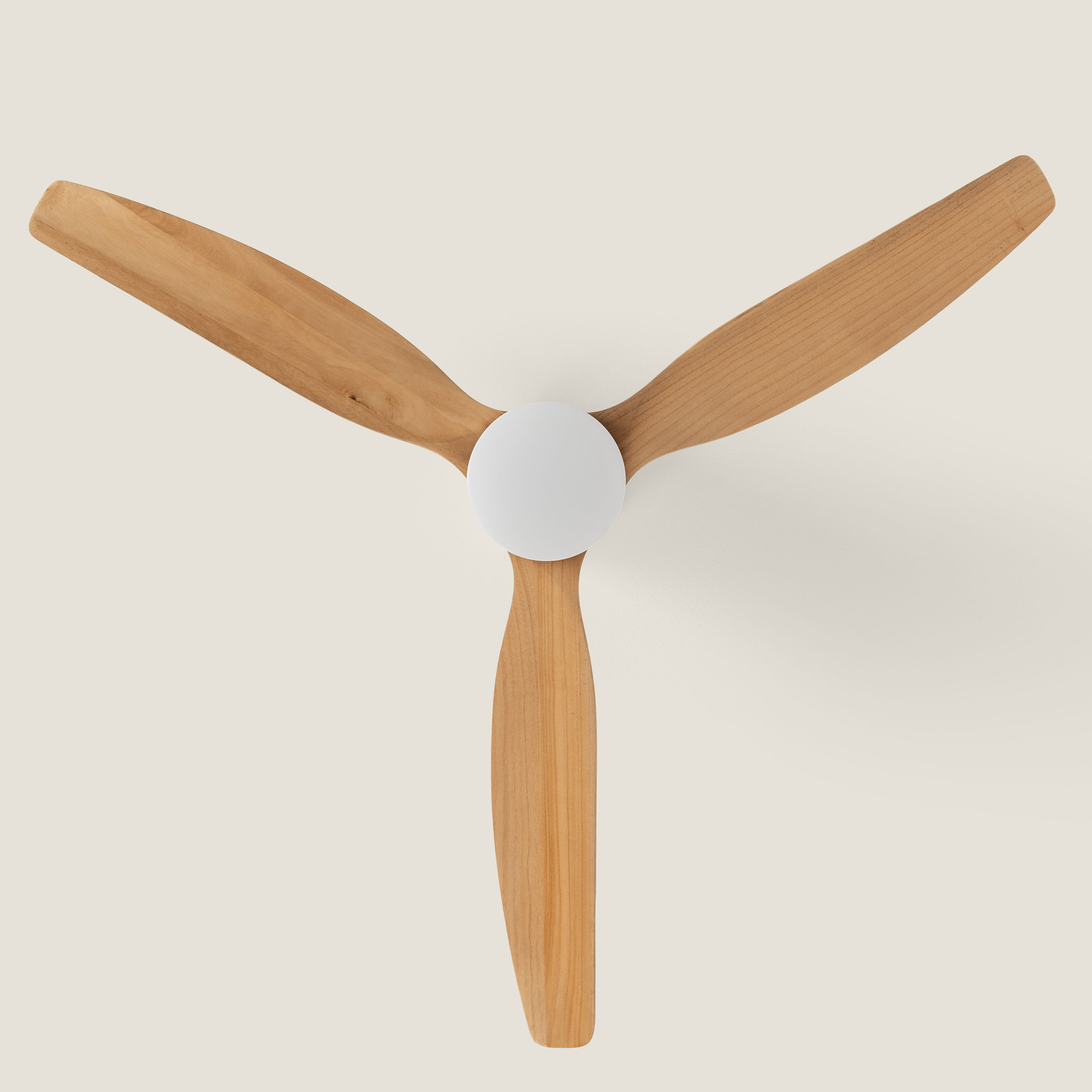 Fantiluxe Filip Ventilador de techo, Ø132 cm, Mando a distancia, Blanco / aspecto madera clara