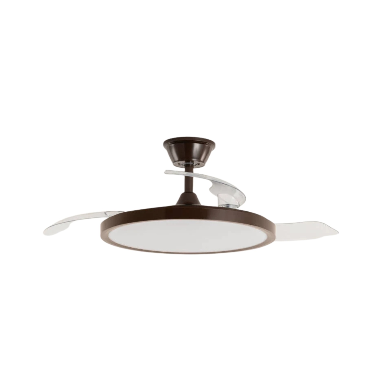 Fantiluxe Varnvik Ventilador de techo, Ø106 cm, Mando a distancia, Marrón / Transparente