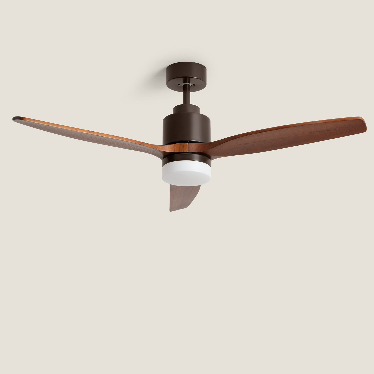 Fantiluxe Tarek Ventilador de techo, Ø132 cm, Mando a distancia, Marrón / aspecto madera oscura
