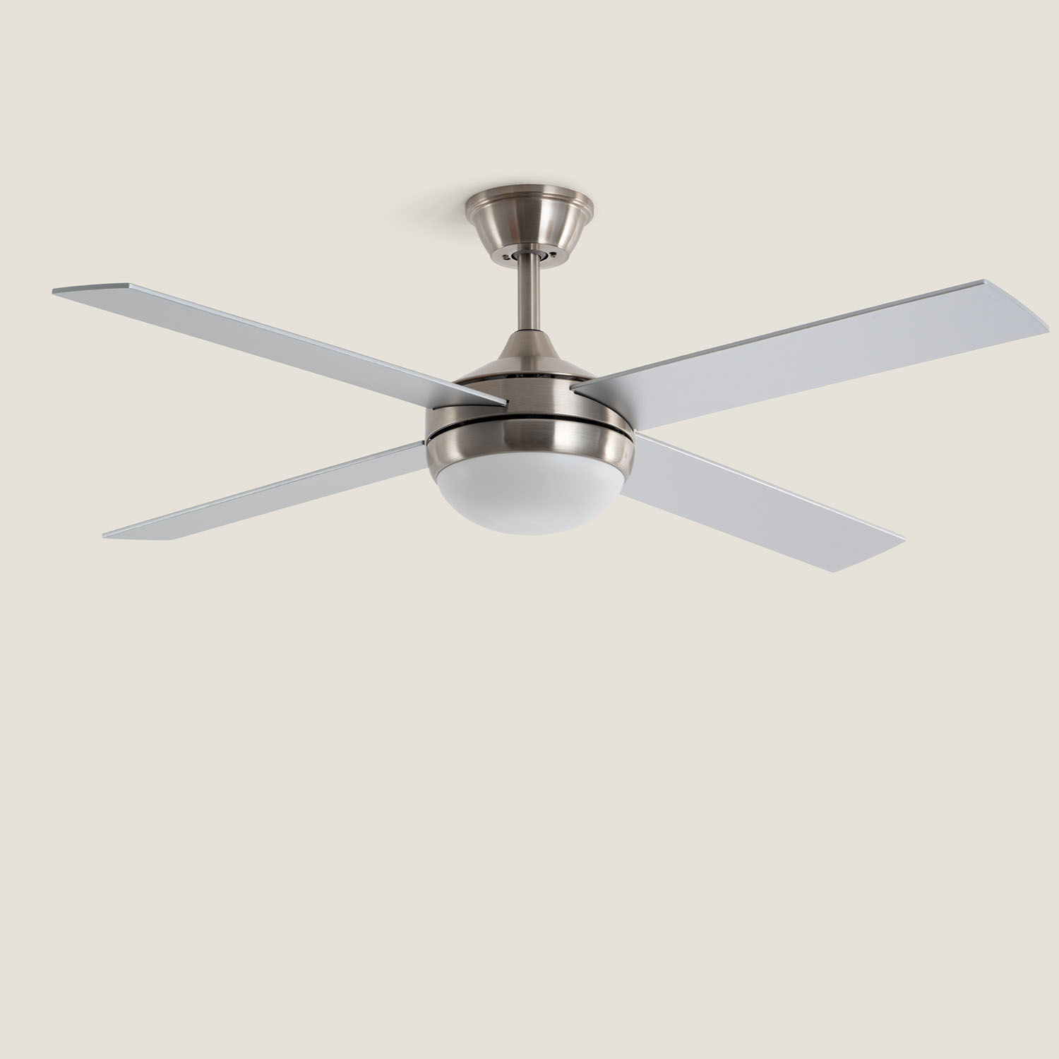 Fantiluxe Gustav Ventilador de techo, Ø132 cm, Mando a distancia, Níquel / Plata