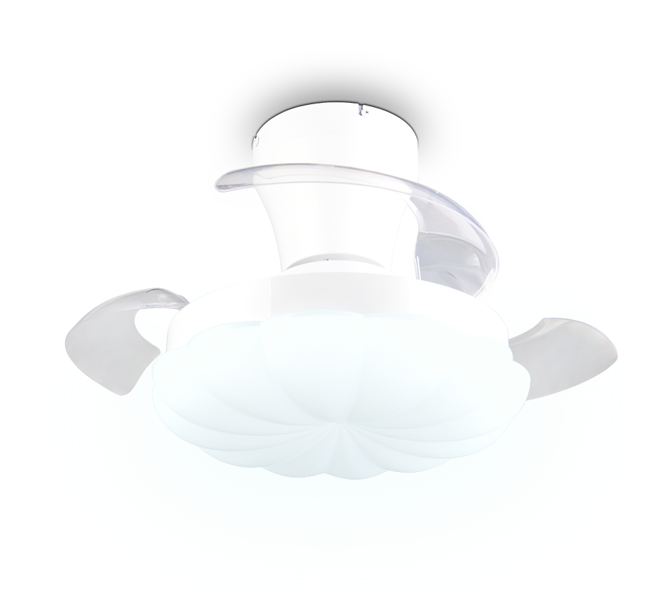 Fantiluxe Ingrid Ventilador de techo, Ø60 cm, Mando a distancia, Blanco
