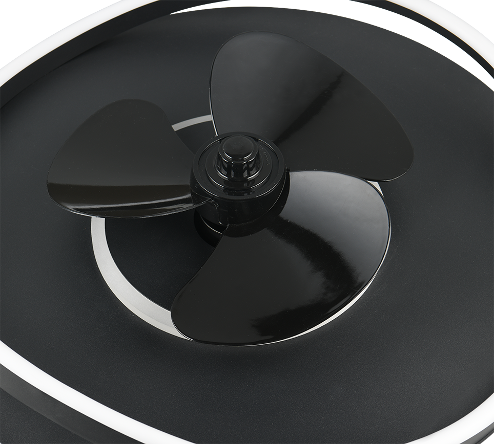 Fantiluxe Brynja Ventilador de techo, Ø50 cm, Mando a distancia, Negro
