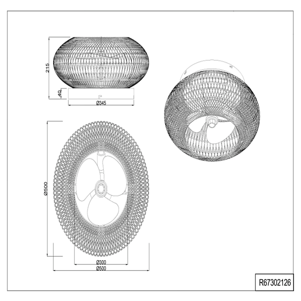 Cool Breeze Sander Ventilador de techo con luz, ØØ50cm cm, Mando a distancia, Marrón