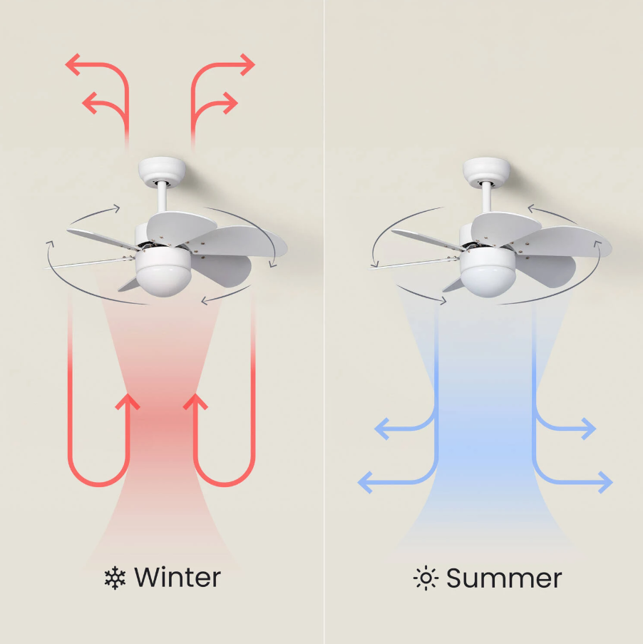 Fantiluxe Orejo Ventilador de techo, ØØ81cm cm, Mando a distancia, Blanco