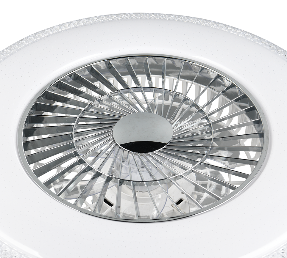 Fantiluxe Tove Ventilador de techo, Ø60 cm, Mando a distancia, Cromo
