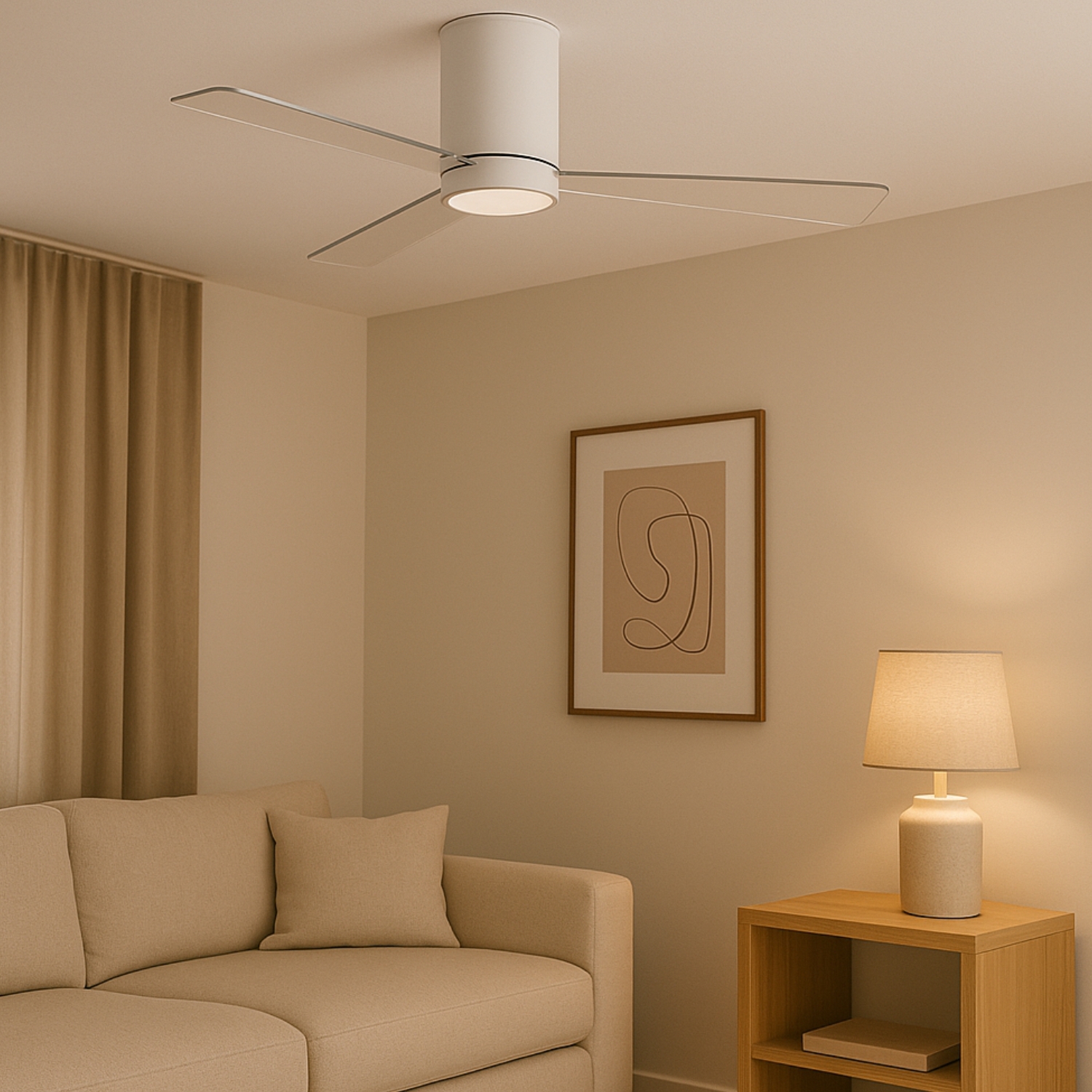 Ventiluxe Ahlgren Ventilador de techo, Ø132 cm, Mando a distancia, Blanco