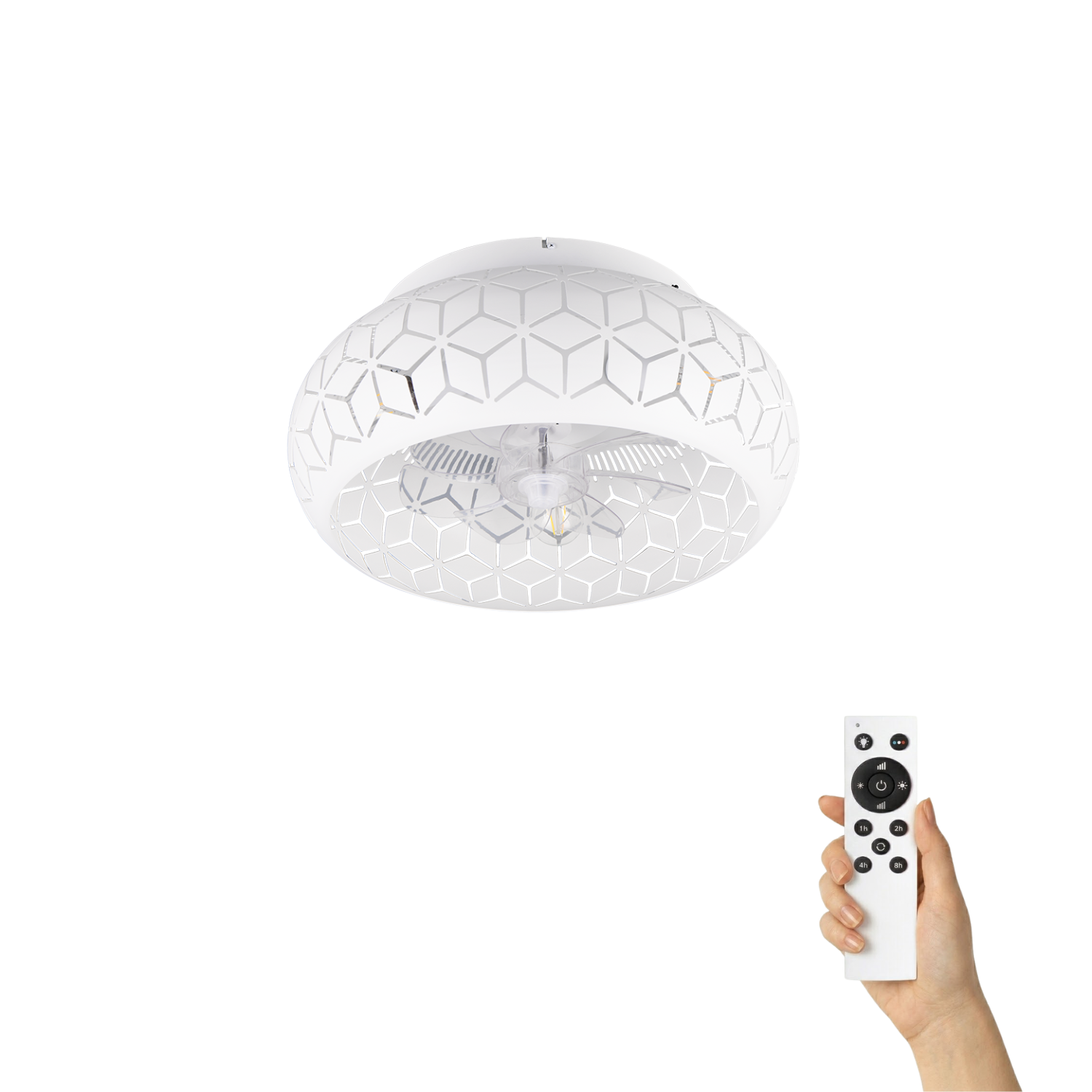 Fantiluxe Kasper Ventilador de techo, Ø50 cm, Mando a distancia, Blanco