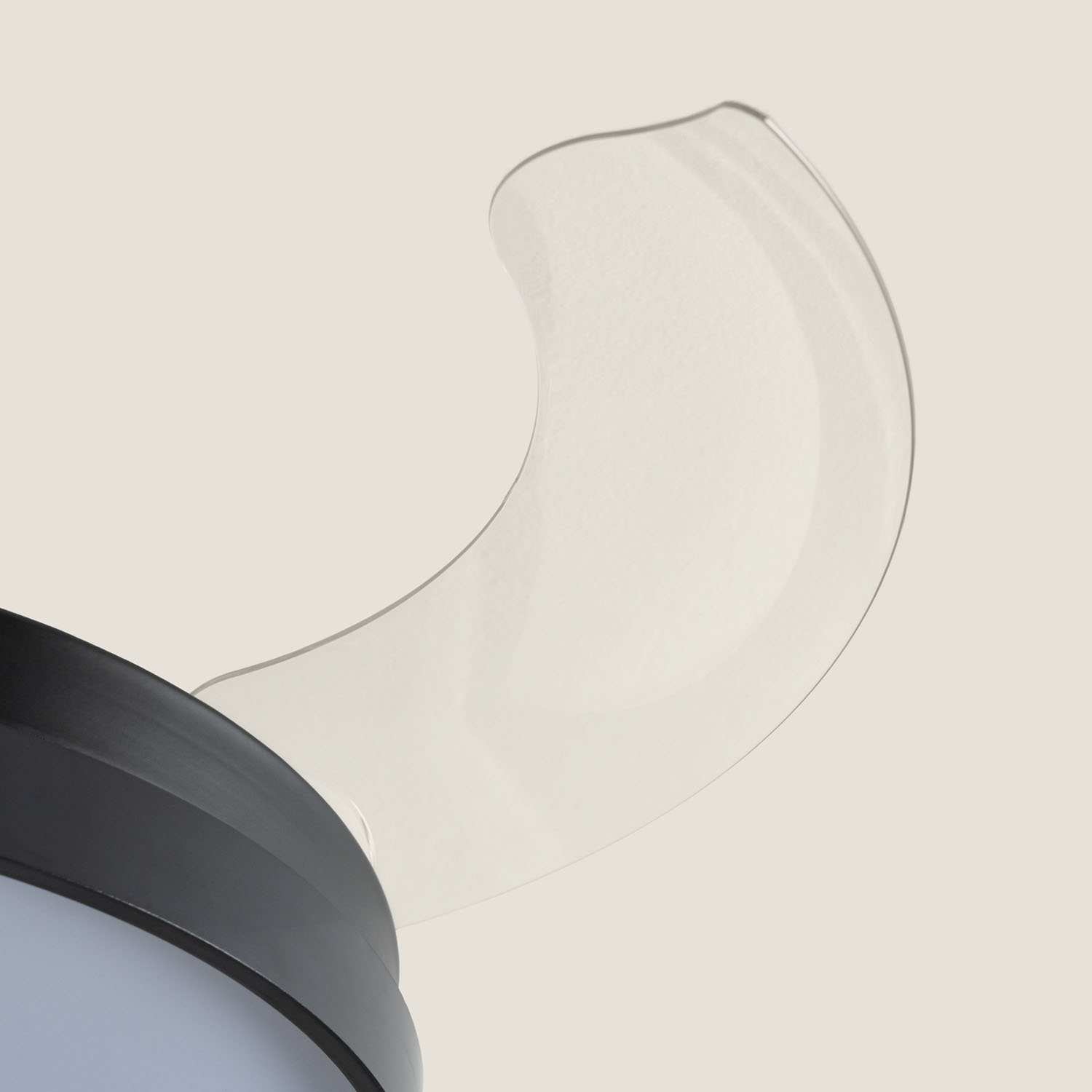 Fantiluxe Lars Ventilador de techo, Ø106 cm, Mando a distancia, Negro / Transparente