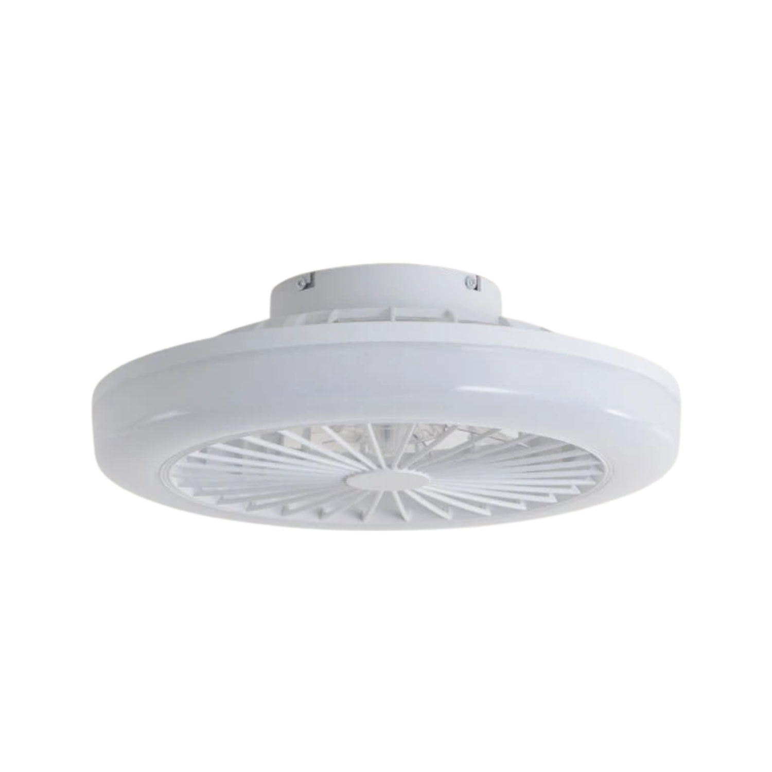 Fantiluxe Albin Ventilador de techo, Ø45 cm, Mando a distancia, Blanco / Transparente