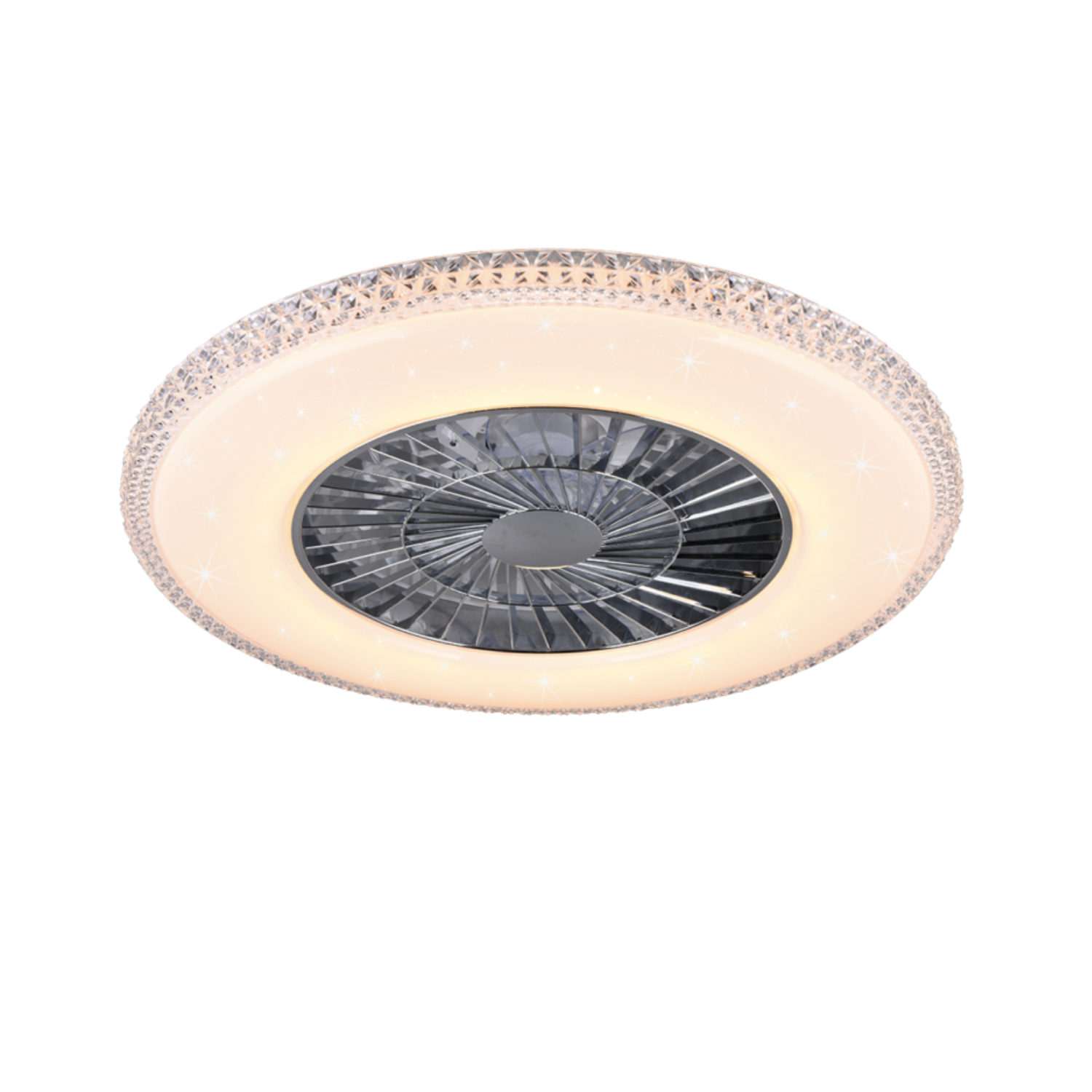 Fantiluxe Tove Ventilador de techo, Ø60 cm, Mando a distancia, Cromo