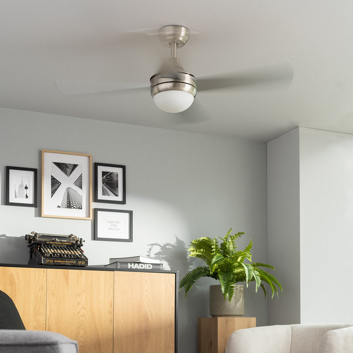 Ventiluxe Armin Ventilador de techo con luz, Ø110 cm, Mando a distancia, Plata
