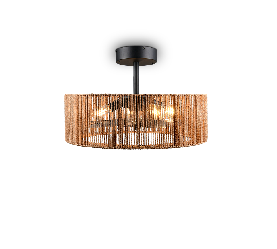 Fantiluxe Wilma Ventilador de techo, Ø61 cm, Mando a distancia, aspecto madera