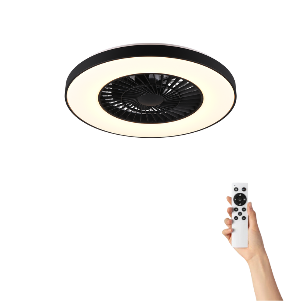 Cool Breeze Marita Ventilador de techo con luz, Ø58 cm, Mando a distancia, Negro