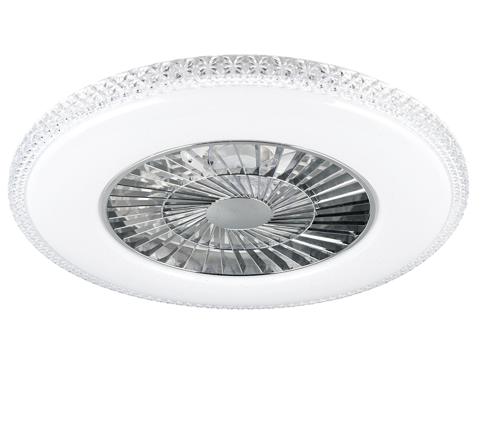 Fantiluxe Tove Ventilador de techo, Ø60 cm, Mando a distancia, Cromo