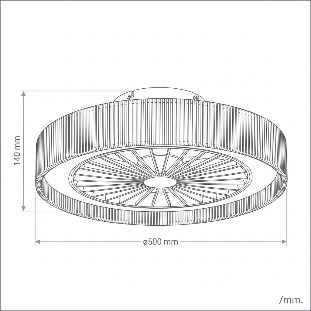 Fantiluxe Andreas Ventilador de techo, Ø50 cm, Mando a distancia, Beige / Transparente