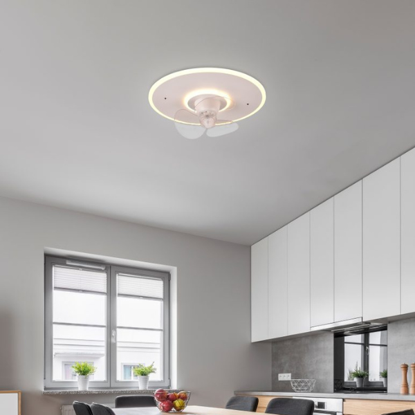 Cool Breeze Luci Ventilador de techo con luz, ØØ50cm cm, Mando a distancia, Blanco