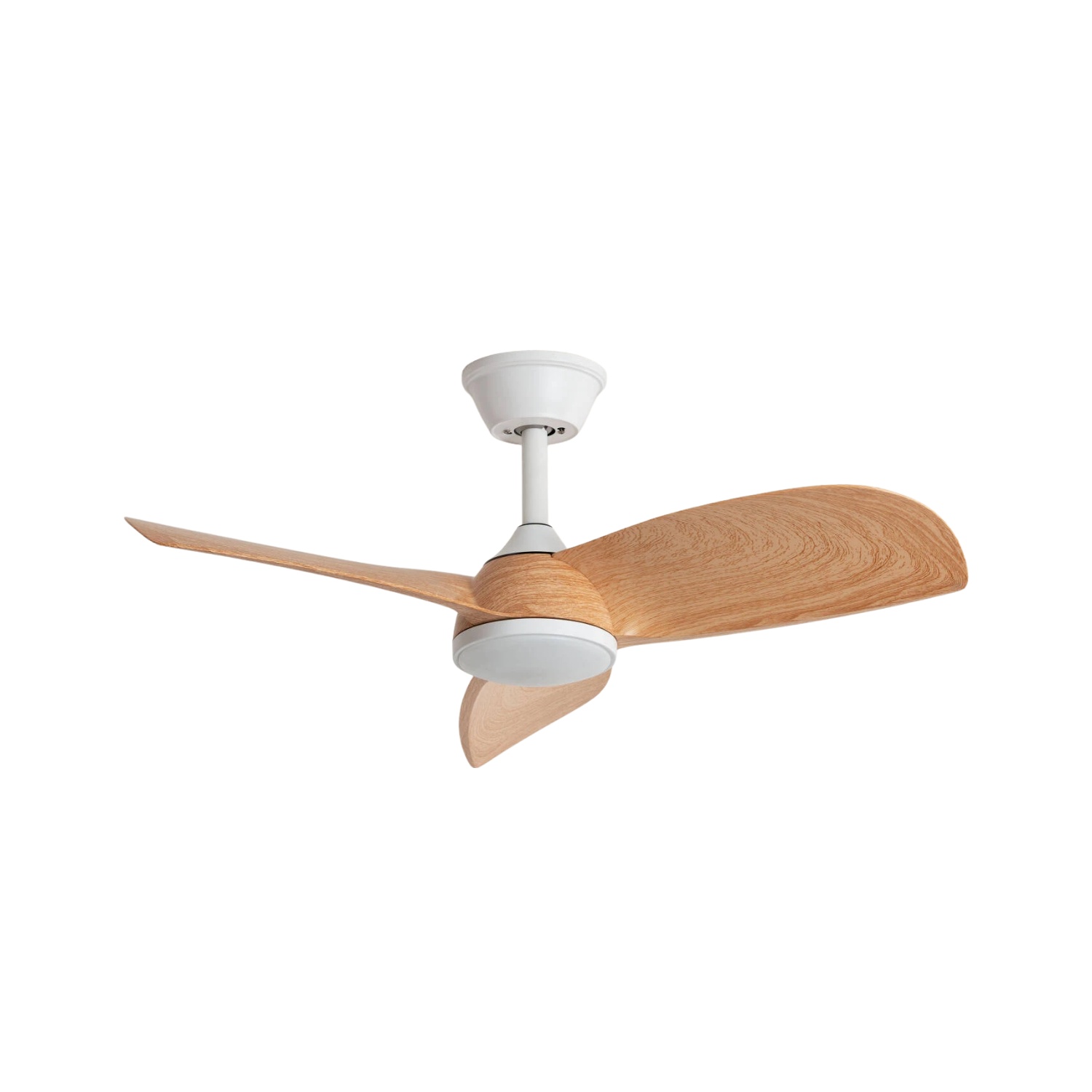 Fantiluxe Oliver Ventilador de techo, Ø76 cm, Mando a distancia, Blanco / aspecto madera