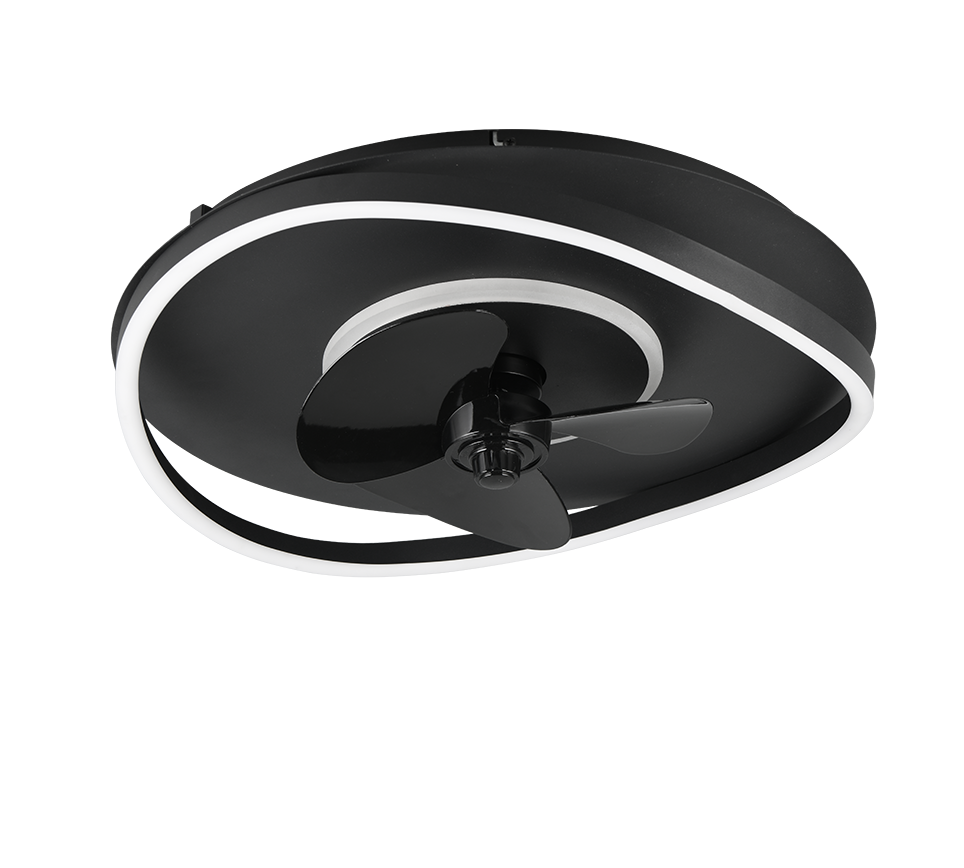 Fantiluxe Brynja Ventilador de techo, Ø50 cm, Mando a distancia, Negro