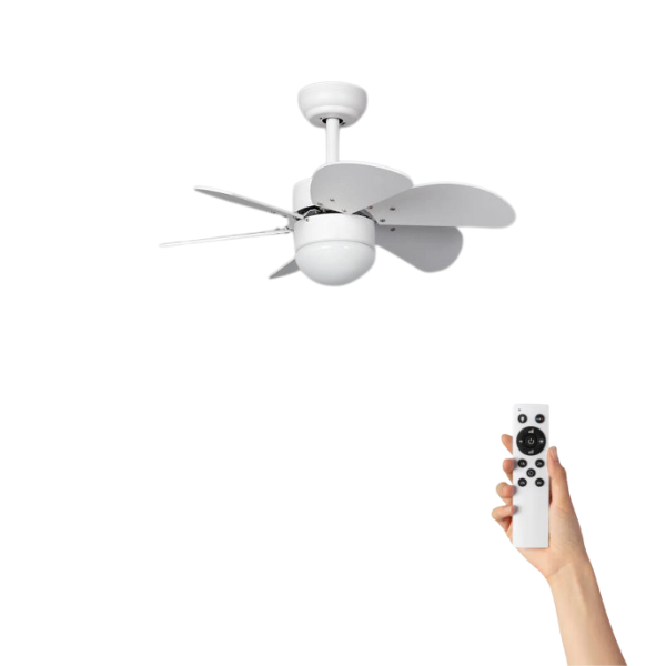 Fantiluxe Orejo Ventilador de techo, ØØ81cm cm, Mando a distancia, Blanco