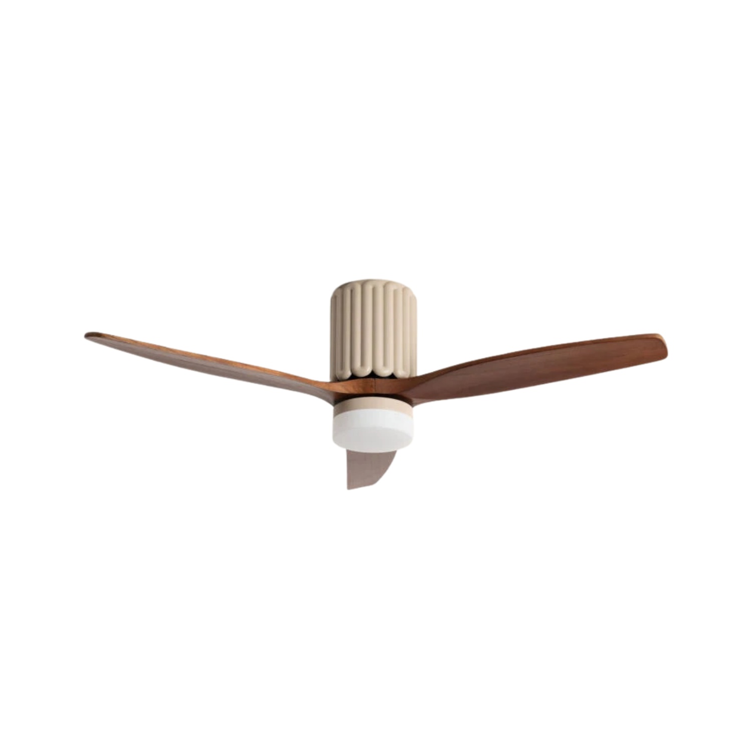 Fantiluxe Esmay Ventilador de techo, Ø132 cm, Mando a distancia, Beige / aspecto madera oscura